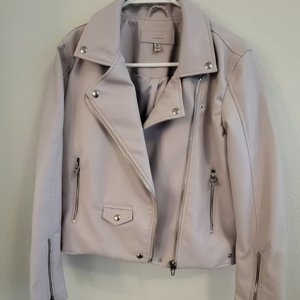 Pink Pleather Moto Jacket